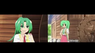 Higurashi no naku koro ni 2020 vs. 2006 anime -Meet Shion scene- comparision animation