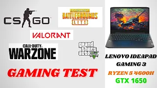 Lenovo Ideapad Gaming 3 [Ryzen 5 4600H + GTX 1650] Gaming Test