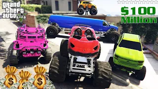 GTA 5 - Stealing $100,000,000 MONSTER CAR With Franklin | (Real Life Cars #83)