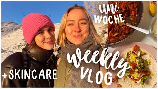 1. UNI WOCHE - WEEKLY VLOG + meine Skincare Routine + Tipps zur Bewerbung für's Praktikum