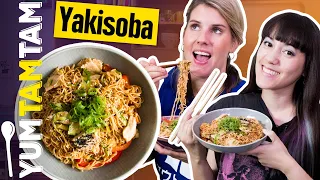 Yakisoba mit Hähnchen // Gebratene Nudeln mit Gemüse & selbstgemachter Soße // #yumtamtam