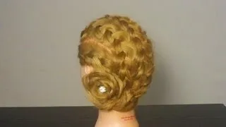 Прическа с плетением: ажурные косы. Braided hairstyle  with flower hair