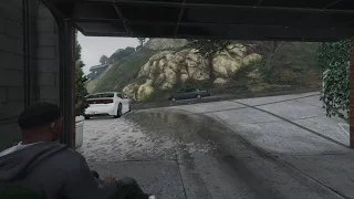 Franklin Watches The Rain From His Garage | GTAV ASMR