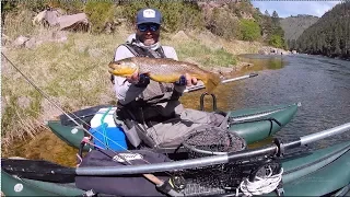 Fly fishing the Green river from pontoon boats