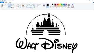 How to draw Walt Disney Logo in Computer Using Ms Paint | Disney Logo making.