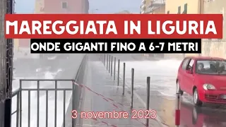 METEO: ONDE GIGANTI fino a 6-7 METRI, la TEMPESTA CIARAN si abbatte sulla LIGURIA! 3/11/2023