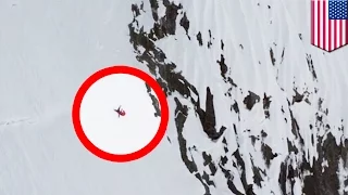 Ski fails: Pro-skier Angel Collinson survives 1,000 foot fall down Alaskan mountain - TomoNews