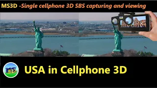 MS3D --USA. Aerial USA scenic in cellphone 3D SBS