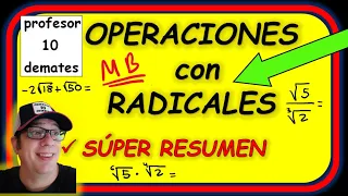 OPERACIONES con RADICALES Ejercicios resueltos | Formulario resumen