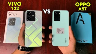 Vivo Y22 Vs Oppo A57 Full Comparison | Camera, Battery and Speed Test !