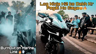Log Ninja H2 Ko Dekh kr Pagal Ho Gaye 😍🔥 || Police K Vajah se BurnOut Rokna Pada🔥💨 @Sagarmorevlogs