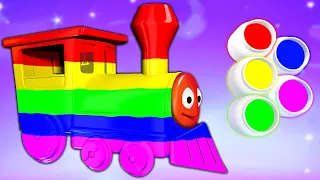 Learn Colors with Train Paint Finger Family Nursery Rhymes