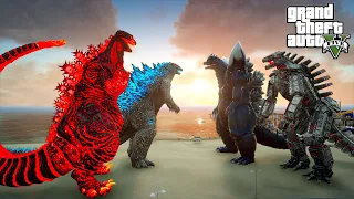 Godzilla and Shin Godzilla vs Space Godzilla and Mechagodzilla - GTA V mods