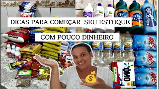 COMO COMEÇAR UM ESTOQUE DE ALIMENTOS E PRODUTOS DE LIMPEZA COM POUCO DINHEIRO