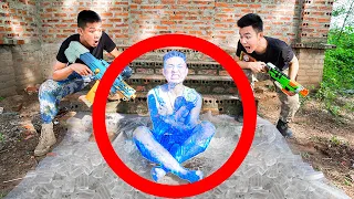 Battle Nerf War: Builder Diy Ice Swimming Pool Special Police Nerf Guns Robbers Group FREEZE BATTLE