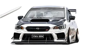 Realistic Car Drawing - SUBARU WRX STI | drawingpat