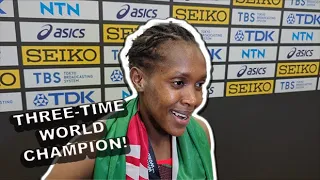 Faith Kipyegon Becomes First Three-Time Women's 1,500m World Champion in HISTORY!