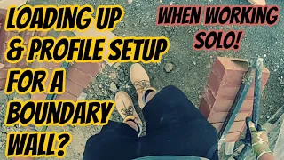 Bricklaying Vlog - How I Load Out? & Setup for a Boundary Wall? (Solo) - Basic Pillar Profile Setup!