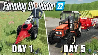 I spent 24 hours on a Flat Map with $ 0 ... 🚜Farming Simulator 2022 🚜1-5 episodes