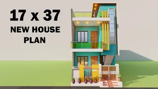 New house plan,17x37 house plan 3D,17*37 makan ka naksha,17 by 37 3D house planing,3D duplex house