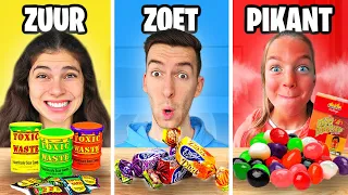 ZUURSTE vs PIKANTSTE vs ZOETSTE SNOEP TER WERELD TESTEN! #521