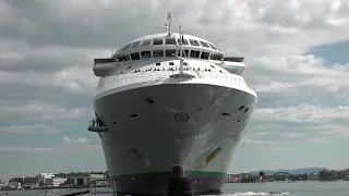 Ambience cruise ship arrives to Stavanger Norway 4K