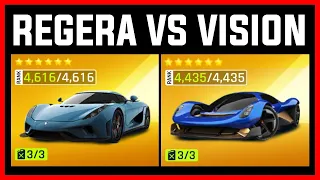 Asphalt 9 Koenigsegg Regera vs Vision 1789