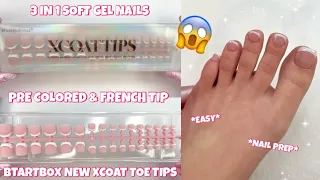 TRYING THE VIRAL BTARTBOX NAILS | NEW XCOATTIPS TOE NAIL FRENCH | PREMADE FRENCH TIP DESIGN