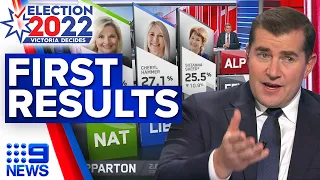 First election results start to roll in | 2022 Victorian Election | 9 News Australia