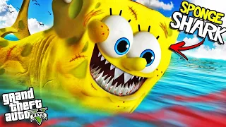 The SPONGEBOB SHARK has ATTACKED GTA 5 (Mod)