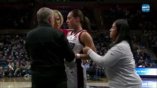 Paige Bueckers, Azzi Fudd Watch As Nika Muhl Takes Elbow and Knee To HEAD | UConn Huskies