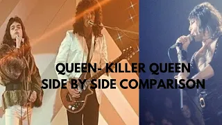 Queen-Killer Queen(Live At Rainbow,1974) VS Bohemian Rhapsody-Killer Queen Scene Full Comparison