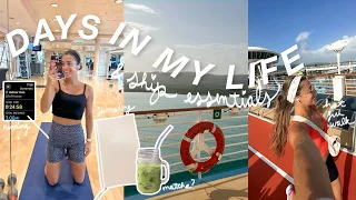DAYS IN MY LIFE: 4 weeks left onboard, running updates, current essentials, trying matcha 🛳️🏝️☕️