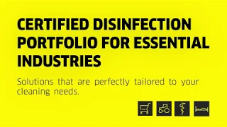 Certified disinfection portfolio for essential industries : Karcher Professional Machines