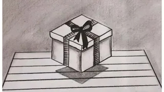 How to draw a floating Gift box 3D trick art @zumlasartistry