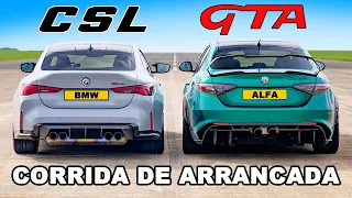 BMW M4 CSL vs Alfa Romeo Giulia GTA: CORRIDA DE ARRANCADA