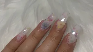 Milk Bath Inspired Nails | Gel Nails