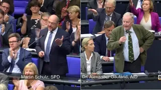 Martin Schulz [SPD] vs. Alexander Gauland [AfD] - Standing Ovations nach Kurzintervention