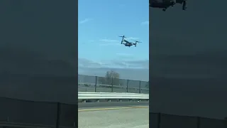 Bell Boeing V-22 Osprey Marine Corps Aircraft Buzzing the I-5 Freeway