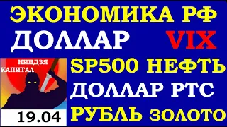 19.04.Курс ДОЛЛАРА на сегодня. НЕФТЬ.ЗОЛОТО.VIX.SP500.РТС.Курс РУБЛЯ.Инвестиции.Трейдинг