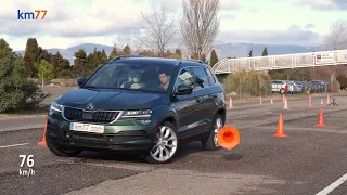 Škoda Karoq 2017 - Maniobra de esquiva (moose test) y eslalon | km77.com