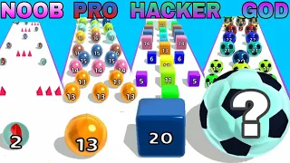 Marble Run 3D-Color Ball Race in NOOB VS PRO VS HACKER VS GOD |Big update