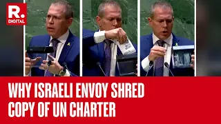 Angry Israeli Envoy Shreds UN Charter In A Move To Show Mirror To UN General Assembly