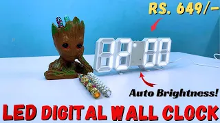 3D LED Digital Wall Clock for Home Quick Unboxing and First Look II Auto-Adjustable Brightness