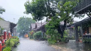 Heavy rainfall in my Village in Indonesia||very strong and weth||indoculture