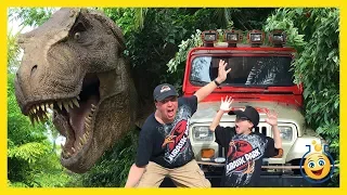 Jurassic Park T-Rex & Giant Life Size Dinosaurs! Islands of Adventure Universal Studios Family Video