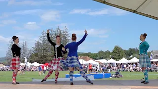 Reel of Tulloch Scottish Highland Dance competition during Dufftown Highland Games in Scotland 2019