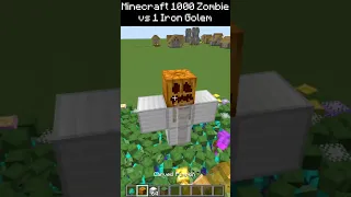 Minecraft: 1000 Zombies vs 1 Iron Golem 🧟 #Shorts