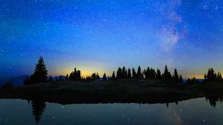 Sound of crickets and water with starry sky, relaxing and for sleeping - absolute relaxation