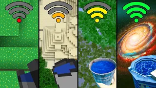 MLG drop with different Wi-Fi in Minecraft be like